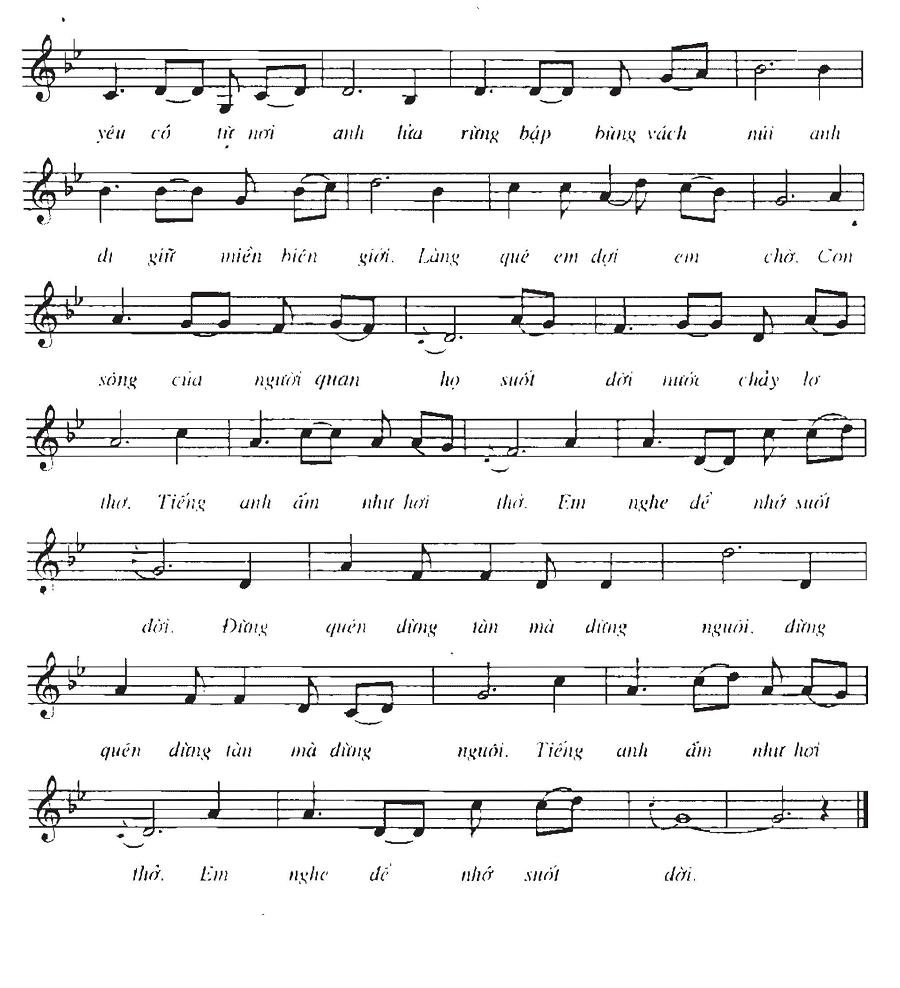 Sheet nhạc Tình Yêu Bên Dòng Sông Quan Họ 2